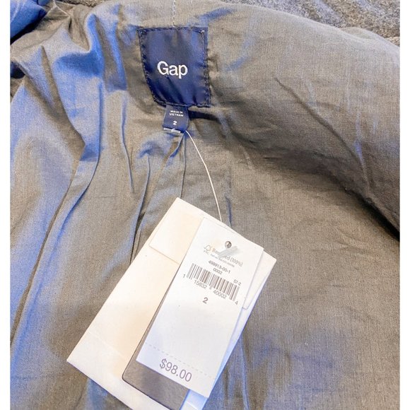 NWT Wool Military Blazer Style High Collar Gray Button GAP Jacket - Picture 7 of 7